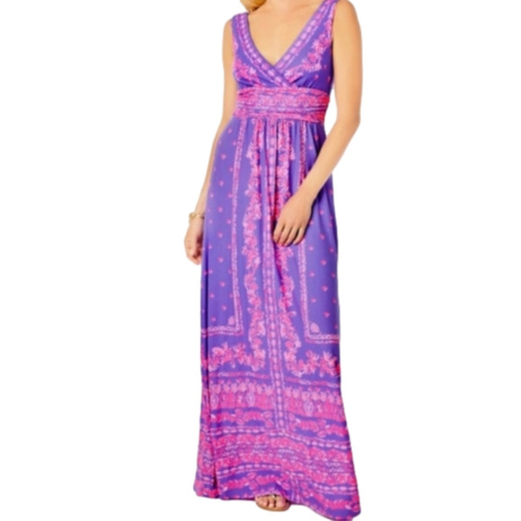 Lilly Pulitzer Dresses & Skirts - Lilly Pulitzer Margarita Maxi Dress NWT In Mystical Purple Coral Craze
